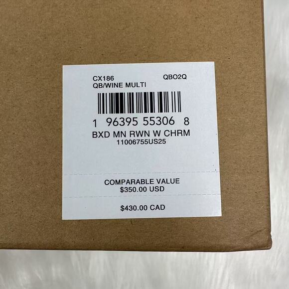 Coach Boxed Set Mini Rowan Crossbody Bag Mirror Charm Signature Canvas Wine NWT - Picture 12 of 13